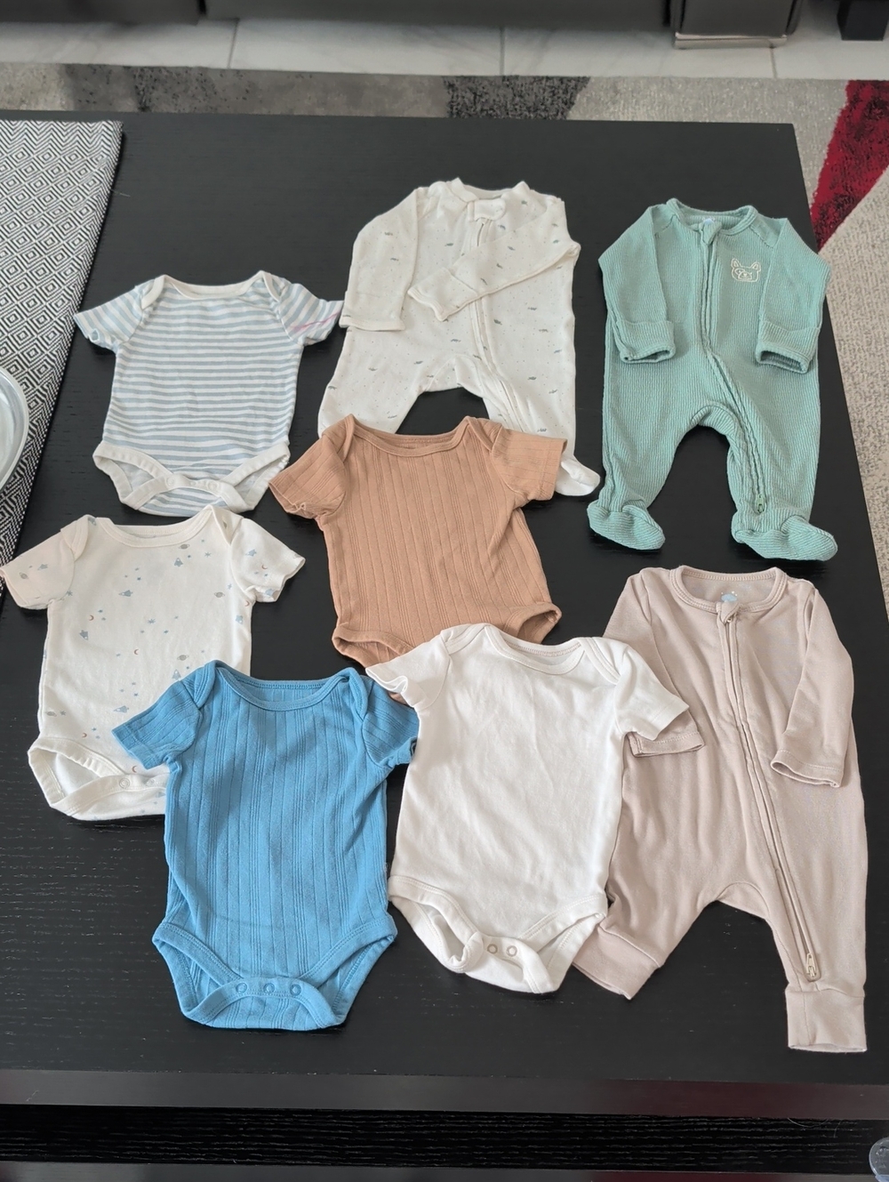8 Piece Baby Boy Onesie Footie Sleeper Bodysuit Lot 0 - 3 Month Cloud 9